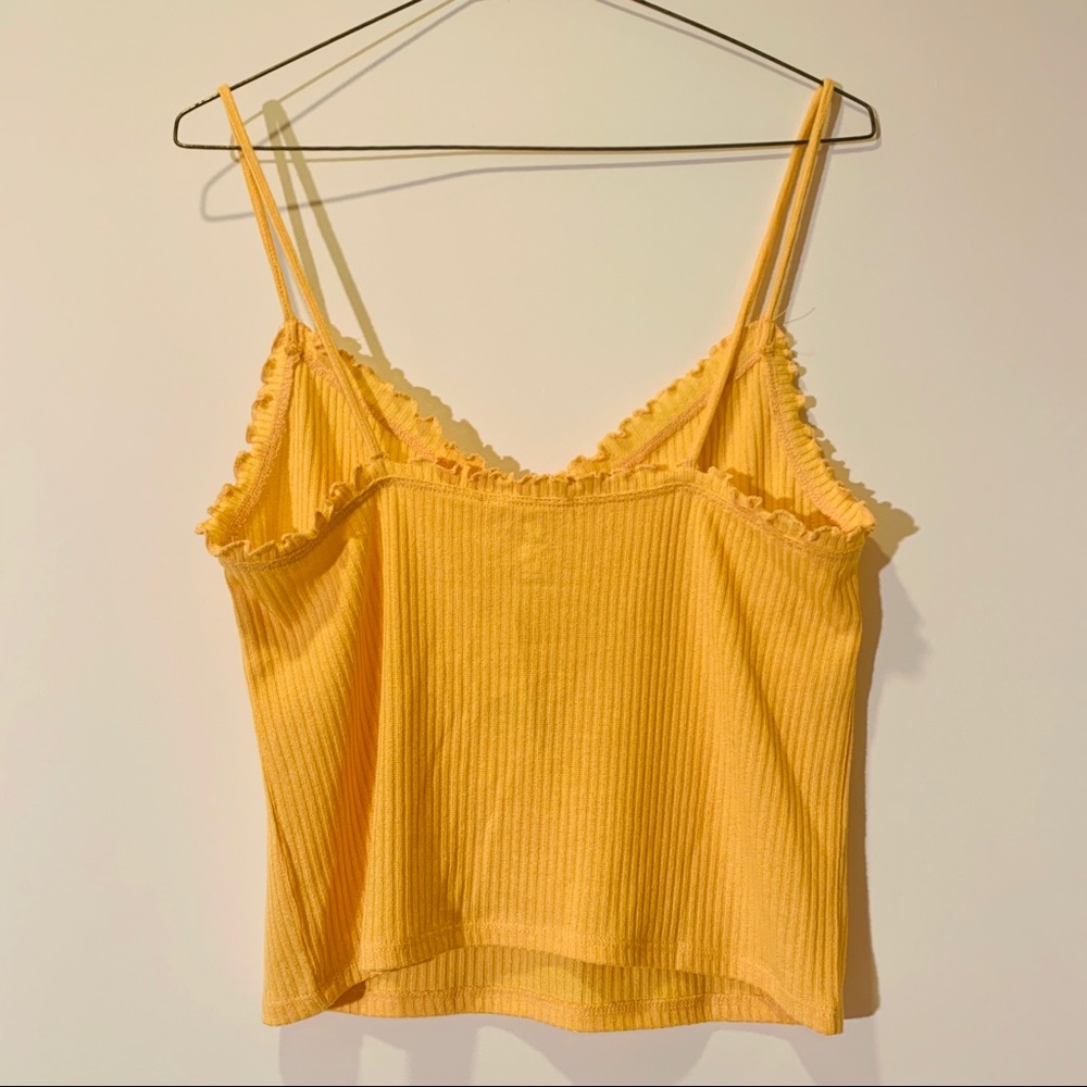 Yellow Ribbed Crop Top - Picture 3 of 4
